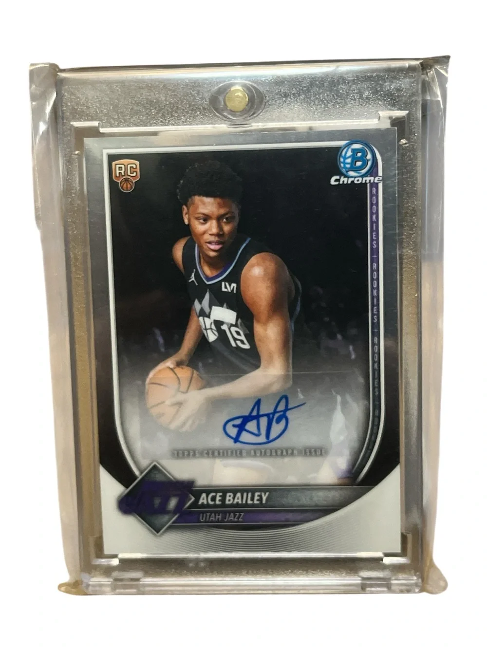 Ace Bailey Auto Topps Chrome Silver Utah Jazz Rookie Card